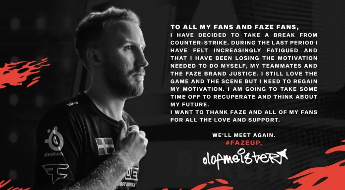 Olofmeister решил взять перерыв Olofmeister решил взять перерыв