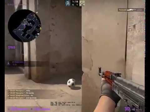 Игрок cs go, забайтил соперника футбольным мячом